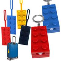 LEGO Brick Keyring Light Torch - Luggage Bag Tag keychain silicone name label