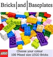 LEGO Mixed Bricks - 2x4 2x3 2x2 2x1 1x1 - NEW - Choose Colour - 100 Pieces