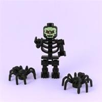 Spooky Lego Set with Evil Black Skeleton and Spiders