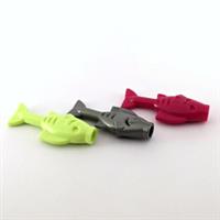 3x Lego Fish Minifigures in Three Colours - Light Green, Magenta and Silver
