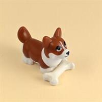Adorable LEGO Friends Corgi with Big Brown Puppy Eyes