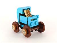Lego Gingerbread Baby Tile and Blue Pushchair / Pram with Biscuit Wheels