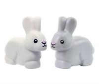 Lego Light Gray and White Bunny Rabbits