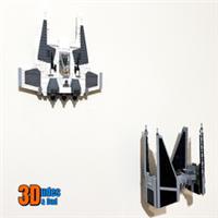 Wall Mount for LEGO Star Wars Mandalorian Fighter vs TIE Interceptor (set 75348)