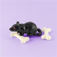 Spooky Black Lego Rat with Red Eyes and Bones Perfect for Halloween 👻 🎃