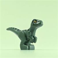 Lego Baby Velociraptor Minifigure - Green Lego Baby Dinosaur with Stripes