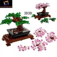 10281 Icons Bonsai Tree Set for Adults, Plants Home Dcor Set with Flowers
