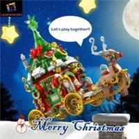 Christmas Reindeer Sleigh Building Kit Christmas Tree Building Blocks Set Toys