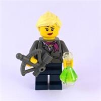 Lego Female Scientist Minifigure with Green Conical Flask & Sextant Accessories