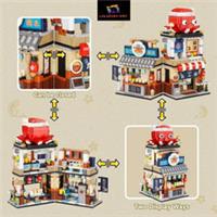 Mini City Street Bricks Restaurant Building Blocks Toy Set Educational Kids toys