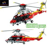 New MOC 42145 Technical Airbus H175 Rescue Helicopter Model Building Blocks Set