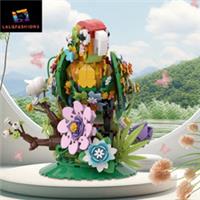 1100PCS Parrot DIY Building Blocks SetColorful Bird Animal Model Toy, Cute Gift