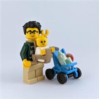 LEGO Christmas Stroll Set - Dad, Baby, Pram, Carrier, Bottle & Strawberry