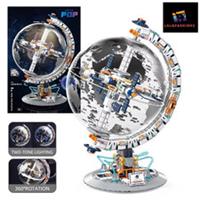 Creative Technology Space Station Transparent Globe Blocks Futuristic DIY Mode