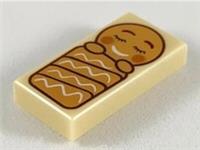 Lego Gingerbread Baby 1 x 2 sized Tile (x1)