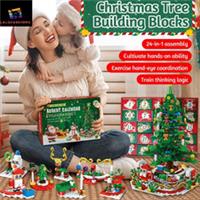 🎄 Christmas Tree Building Block Set 24 Days Advent Calendar with Lights