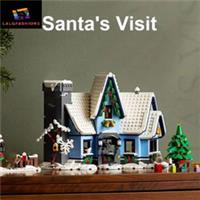 Holiday Winter Village Building Block Set Santa City Street Toy, Gift for Kids