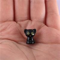 Tiny LEGO Cat - Cute Black Lego Cat with Tongue Poking Out - Minifigure Scale