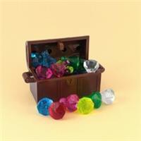 Lego Treasure Chest Accessory Overflowing with 21 Diamonds, Rubies, Crystals etc