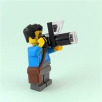 Lego Photographer Guy / Birdwatcher Minifigure with Camera & Camera Bag