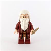 Lego Albus Dumbledore Minifigure - Dark Red Robe and White Hair