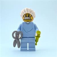 LEGO Surgeon Minifigure with Mask, Scissors and Syringe - Medical Worker