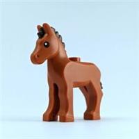 LEGO Dark Orange Foal Minifigure Baby Horse for Stables & Farm Builds