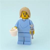LEGO Nurse Minifigure with Syringe and Cup - Medical Worker