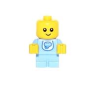 Tiny Blue Lego Baby with Elephant Bib