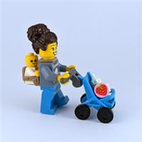 LEGO Christmas Stroll Set - Mum, Baby, Pram, Carrier, Bottle & Strawberry