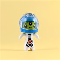 Lego Alien Astronaut Figure with White Astronaut Spacesuit and Blue Helmet