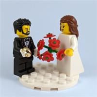 LEGO Bride & Groom with Beard Minifigure Set inc. Bouquet, Ring and Baseplate