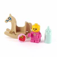 Adorable Tiny Pink Lego Space Baby and Rocking Horse Set