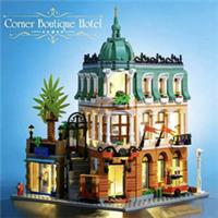1365PCS Boutique Hotel Building Block Set Corner House DIY Model Adult Gift