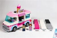 Ice Cream Set by Block Tech 101 Pieces, 2 Mini Figures, Pink & White Truck 3+