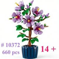 Purple Hibiscus Flower 10372 Building Block Set 660pcs Gift Toy Compatible lego,