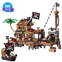 Pirate Ship Building Toys, Pirate Wharf Themed City Store Building Bricks Set