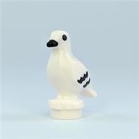 White Lego Pigeon and Seed Tile - Fancy Pigeon/ Dove - Minifig Scale - Brand New