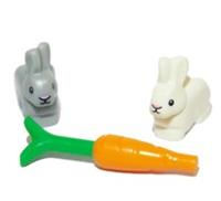 Lego Bunny Rabbits with a Carrot