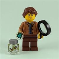 LEGO Entomologist Minifigure with Beetle, Fireflies and Magnifying Glass