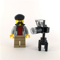 Lego Photographer Guy Minifigure with Camera and Tripod