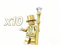 10 Custom LEGO Mr Gold Minifigure Top Hat Cane Collectible Figure
