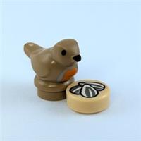 Lego Songbird and Seed Tile - Robin Bird - Minifigure Scale - Brand New