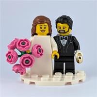 LEGO Bride & Groom with Beard Minifigure Set inc. Bouquet, Ring and Baseplate