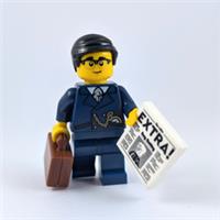 LEGO Businessman Minifigure with Briefcase and Newspaper - Brand New