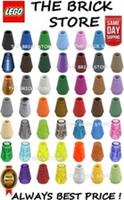 LEGO - 1 x 1 CONE WITH TOP GROOVE - COLOURS A-R - 4589b - SELECT QTY & COL - NEW
