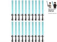 20 X OFFICIAL LEGO - STAR WARS LIGHTSABERS - METALLIC / TRANS BLUE - FAST - NEW