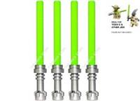 4 X OFFICIAL LEGO - STAR WARS LIGHTSABERS - METALLIC / BRIGHT GREEN - FAST - NEW