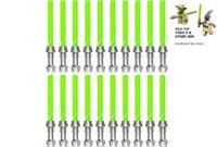 20 X OFFICIAL LEGO - STAR WARS LIGHTSABERS - METALLIC / BRIGHT GREEN, FAST - NEW