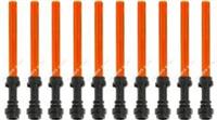 10 X OFFICIAL LEGO - JEDI STAR WARS LIGHTSABERS - BLACK / TRANS ORANGE - NEW